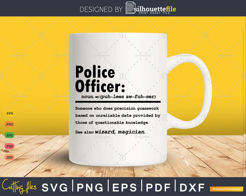 Funny Police Officer Definition Graduation