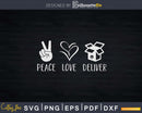 Funny Postal Carrier Worker Peace Love Delivered Svg