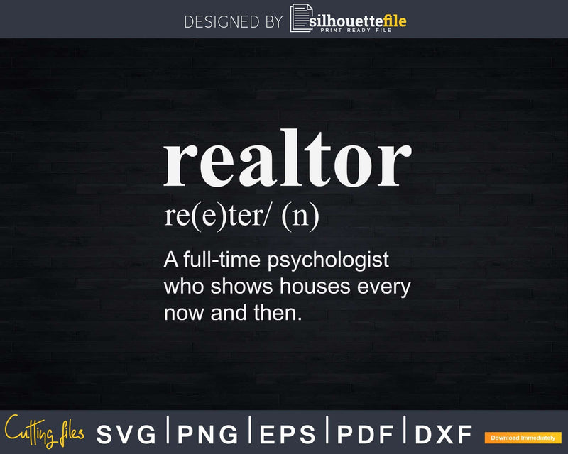 Funny Realtor Definition Svg Dxf Cut Files