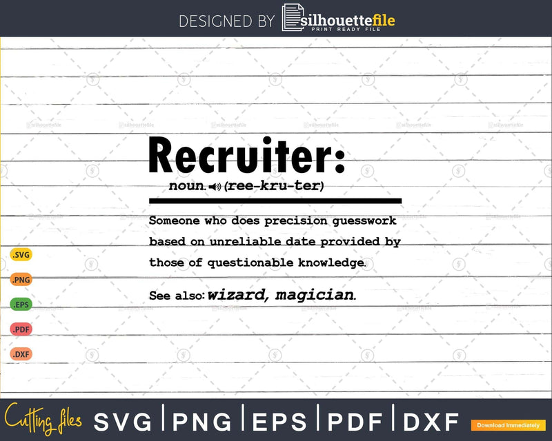 Funny Recruiter Definition Graduation Gift