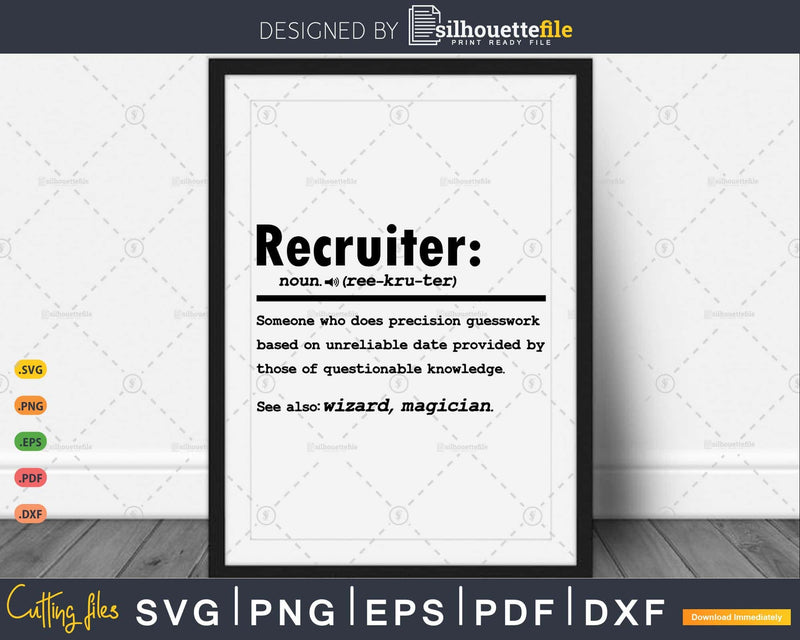 Funny Recruiter Definition Graduation Gift
