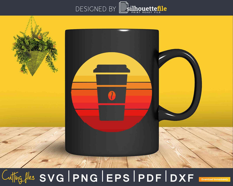 Funny Retro Cup of Coffee Barista Svg Cricut Files