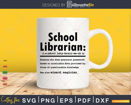 Funny School Librarian Definition Graduation