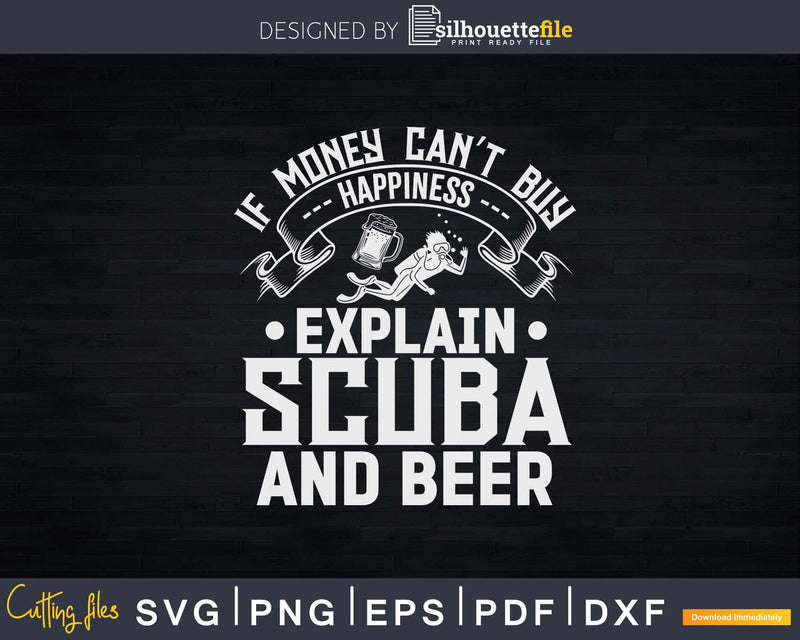 Funny Scuba Diving Beer Png Svg T-shirt Design