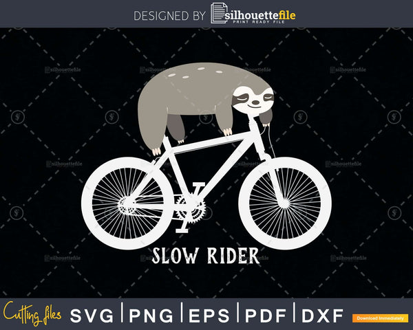 Funny Slow Rider Sloth Biking svg silhouette cutting files | Silhouettefile