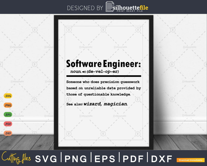 Funny Software Engineer Definition Graduation Gift