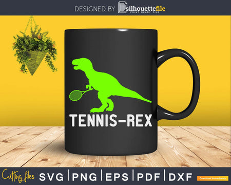 Funny T-Rex Dinosaur Dino Tennis Player TENNIS-REX Svg