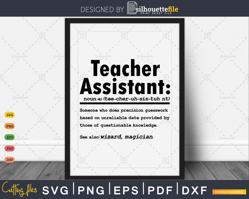 Funny Teacher Assistant Definition Graduation