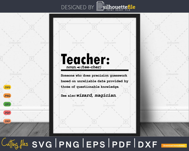 Funny Teacher Definition Graduation Gift