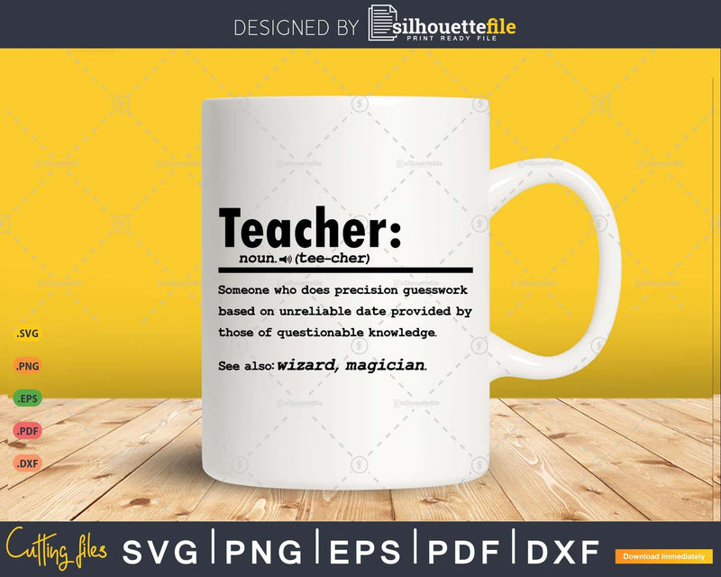 Funny Teacher Definition Graduation Gift