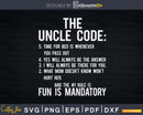 Funny The Uncle Code Father’s Day Svg Dxf Png Cricut Files