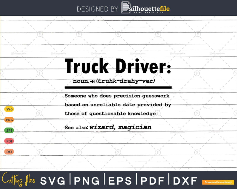 Funny Truck Driver Definition Graduation Gift