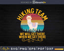 Funny vintage design Sloth and Llama Hiking Team Svg Cricut