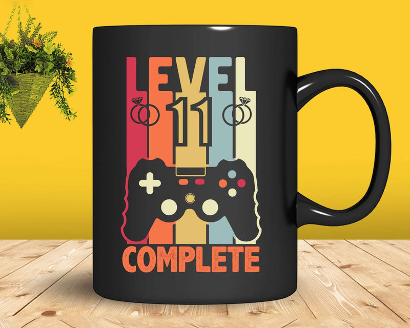 Level 11 Complete Funny Vintage Retro Gaming Celebrate 11th