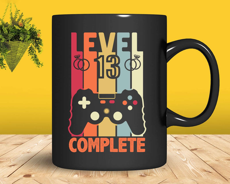 Level 13 Complete Funny Vintage Retro Gaming Celebrate 13th
