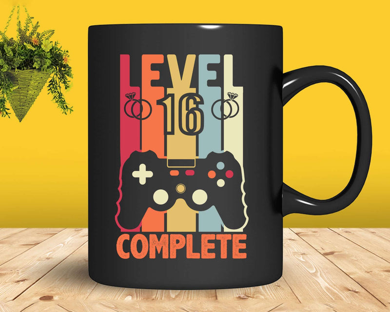 Level 16 Complete Funny Vintage Retro Gaming Celebrate 16th