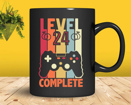 Level 24 Complete Funny Vintage Retro Gaming Celebrate 24th