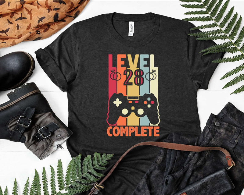 Level 28 Complete Funny Vintage Retro Gaming Celebrate 28th