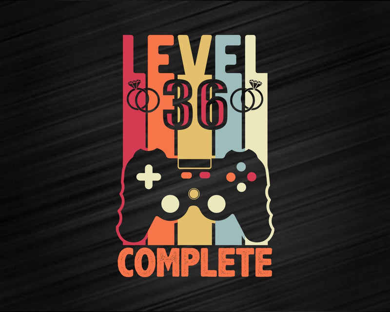 Level 36 Complete Funny Vintage Retro Gaming Celebrate 36th