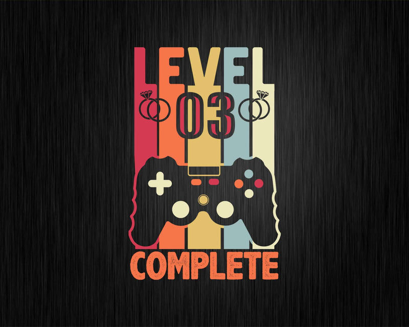 Level 3 Complete Funny Vintage Retro Gaming Celebrate 3rd