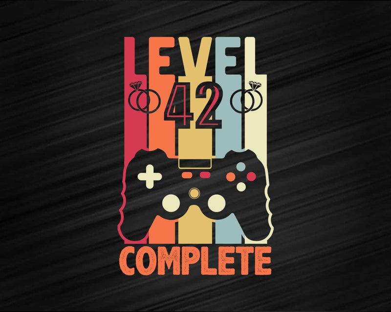 Level 42 Complete Funny Vintage Retro Gaming Celebrate 42nd