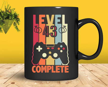 Level 43 Complete Funny Vintage Retro Gaming Celebrate 43rd
