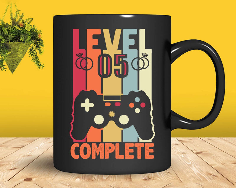 Level 5 Complete Funny Vintage Retro Gaming Celebrate 5th
