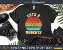 Funny Vintage Retro Cats and Monkeys Svg Png Digital