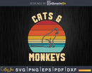 Funny Vintage Retro Cats and Monkeys Svg Png Digital