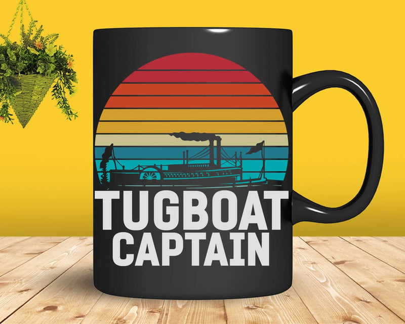 Funny Vintage Tugboat Captain Svg Png Digital Cutting Files