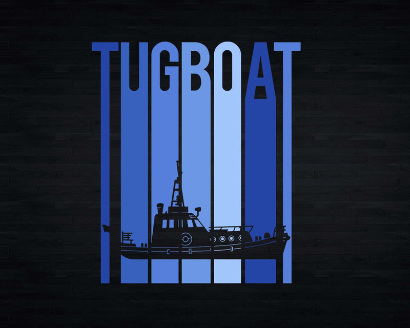 Funny Vintage Tugboat Svg Png Digital Cutting Files