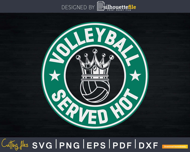 Funny Volleyball Served Hot svg cricut files for cutting