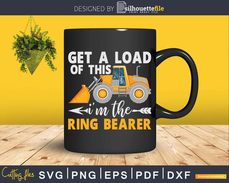 Funny Wedding Party Ring Bearer Excavator Svg Dxf Cutting