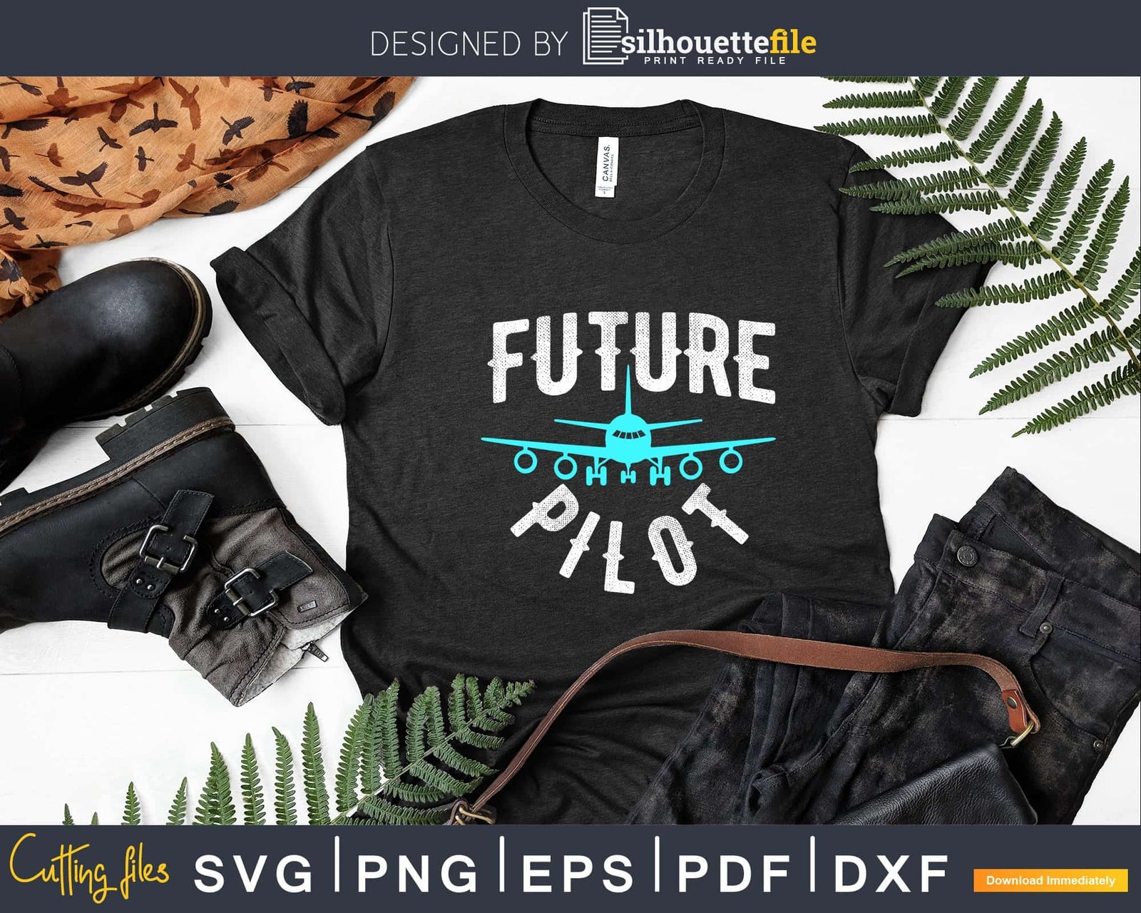 Future Pilot svg png dxf eps vector cut design files | Silhouettefile