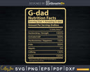 G-dad Nutrition Facts Father’s Day Gift Svg Dxf Premium