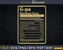 G-pa Nutrition Facts Father’s Day Gift Svg Dxf Premium