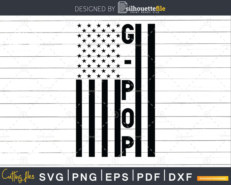 G-pop USA Flag 4th Of July Svg Png T-shirt Design