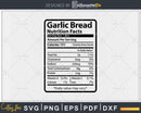 Garlic Bread Nutrition Facts Funny Thanksgiving Christmas