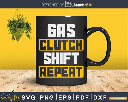 Gas Clutch Shift Repeat Funny Car svg design craft cut files