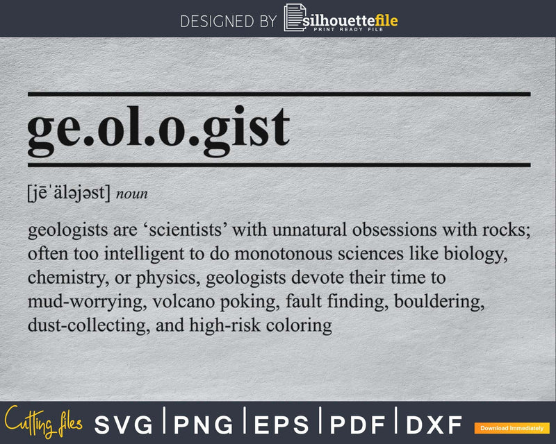 Geologist definition svg printable file
