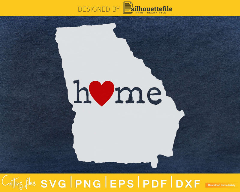 Georgia GA Home Heart Native Map svg cricut silhouette cut