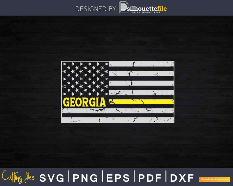 Georgia Tow Truck Driver Thin Yellow Line American Flag Svg