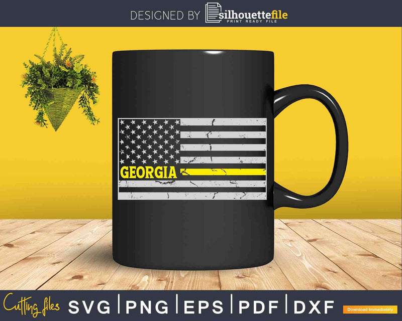 Georgia Tow Truck Driver Thin Yellow Line American Flag Svg