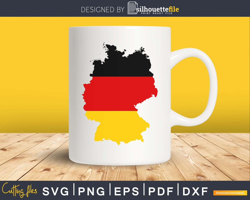 German Flag map Germany Day svg cricut png cutting