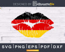 German Girl Lips flag Germany Day svg png cricut printable