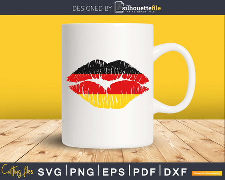 German Girl Lips flag Germany Day svg png cricut printable
