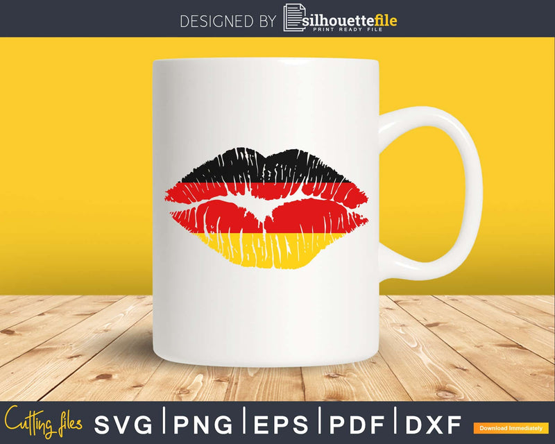 German Girl Lips flag Germany Day svg png cricut printable