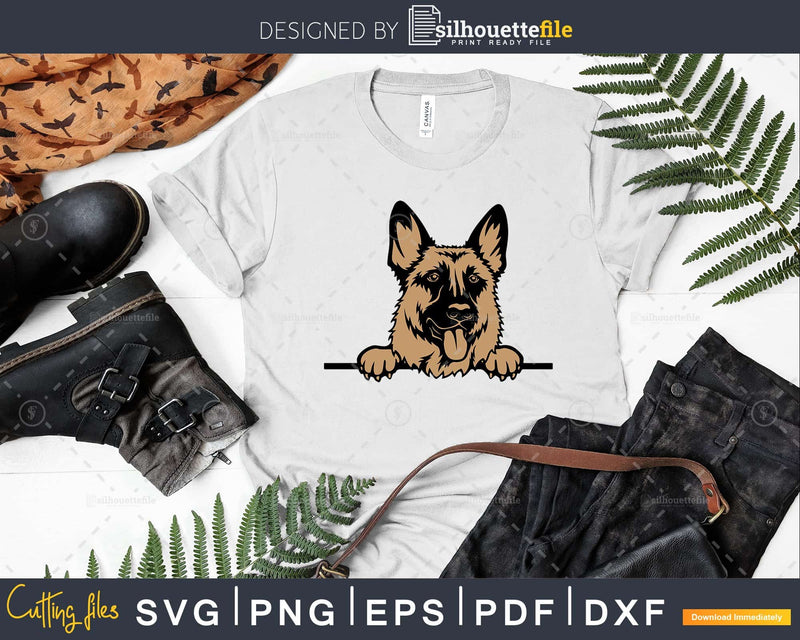 German shepherd portrait svg cricut craft cut files