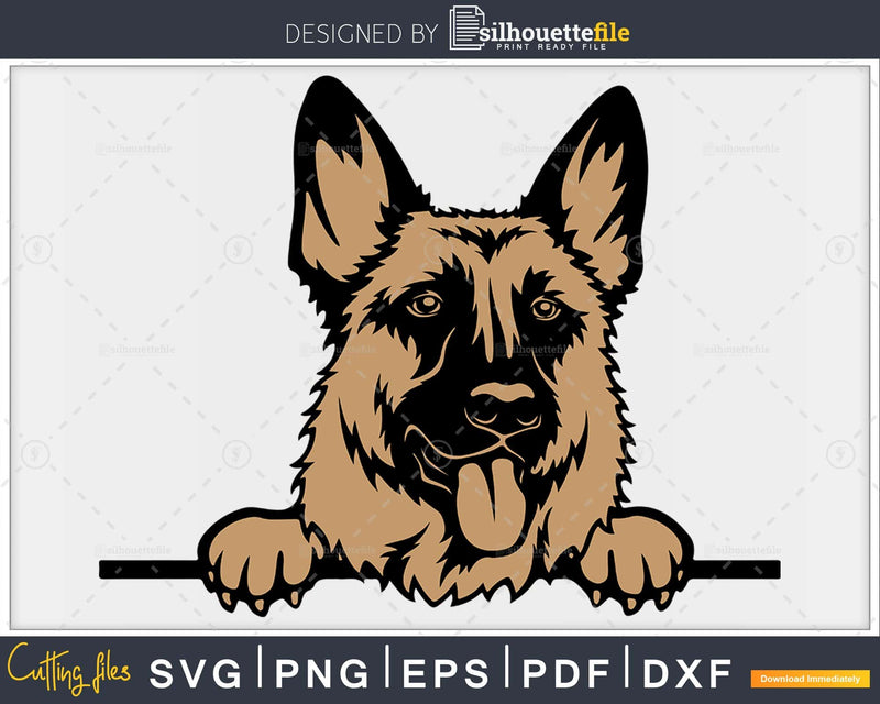 German shepherd portrait svg cricut craft cut files