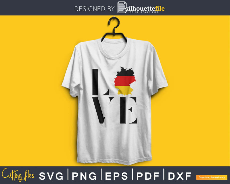 Germany Love German Map flag svg png cricut cut digital